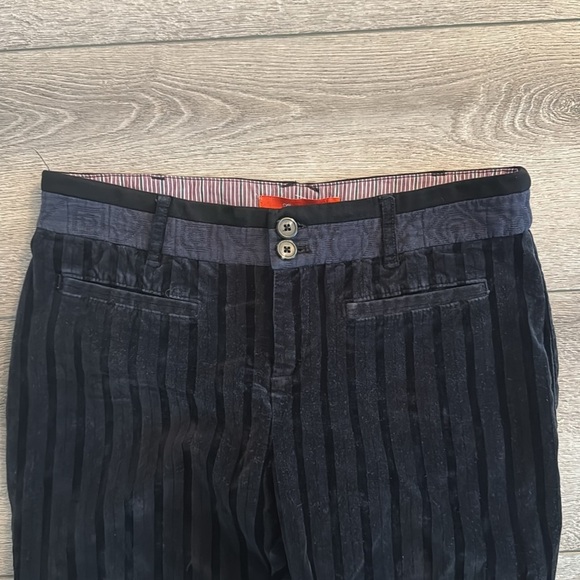 Anthropologie Cartonnier Black Velvet Pin Stripe Pants Size 8 - Picture 4 of 5
